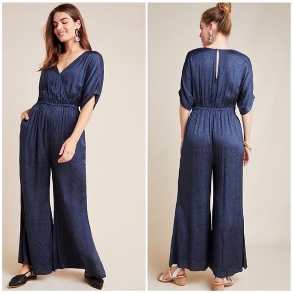 Maeve by Anthropologie Yanna Leopard-Jacquard Jumpsuit Size Small